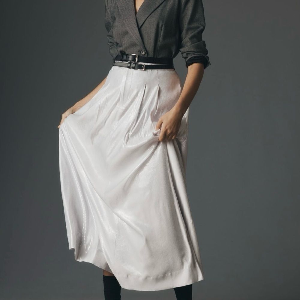 Anthropologie | The Avery Pleated Maxi Skirt by Maeve: Sequin Edition | Size: 6